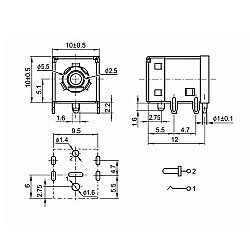 DC-007B 5.5x2.5mm DC Jack - Panel Mount - 3