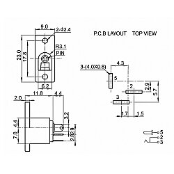 DC-019 5.5x2.1mm Panel Tipi DC Jack Şasesi - Jak Girişi - 3