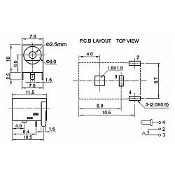 DC-036A 5.5x2.5mm DC Chassis-Mount Jack - 3