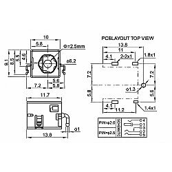 DC-044B 5.5x2.5mm DC Chassis-Mount Jack - 4