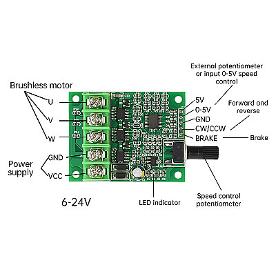 DC 6-24V 3A BLDC 3-Phase Brushless Motor Driver - 2