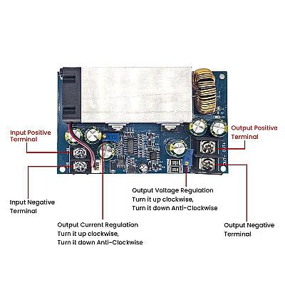 DC-DC 12-75V to 2.5-60V 600W Step-Down Voltage Regulator Board - 3