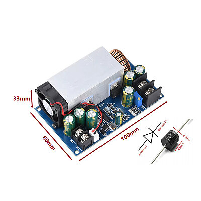 DC-DC 12-75V to 2.5-60V 600W Step-Down Voltage Regulator Board - 4