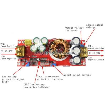 DC-DC 1500W 30A Voltage Amplifier Boost Module - 4