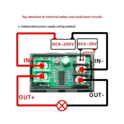 DC7200 7-200V 20A 9in1 Çok İşlevli Dijital Voltmetre Ampermetre - 5