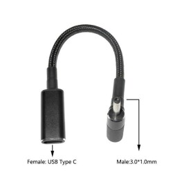 Dişi Type C - Erkek 3.0x1.1mm Jack Dönüştürücü Kablo Tip-C to 3011