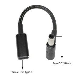 Dişi Type C - Erkek 5.5x3mm Jack Dönüştürücü Kablo Tip-C to 5530
