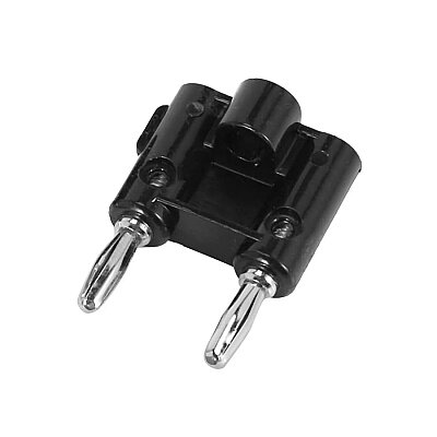 Double 4mm Banana Connector Screw Type - Black - 1