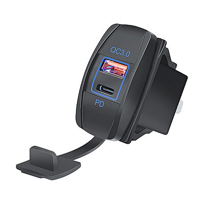 DS2013-L-P21 12-24V PD3.0 Type-C + QC3.0 USB Charging Socket - 1