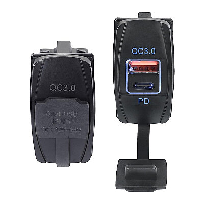 DS2013-L-P21 12-24V PD3.0 Type-C + QC3.0 USB Charging Socket - 2