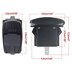 DS2013-L-P21 12-24V PD3.0 Type-C + QC3.0 USB Charging Socket - 3