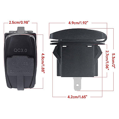 DS2013-L-P21 12-24V PD3.0 Type-C + QC3.0 USB Charging Socket - 3