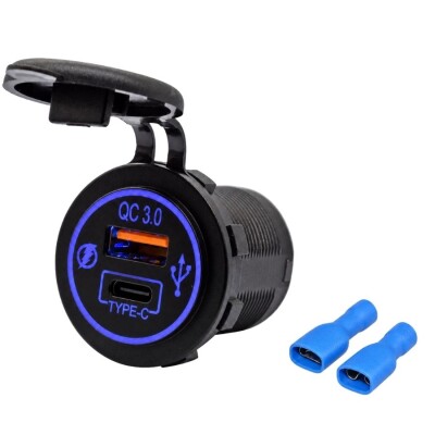 DS2013-P19 12-24V PD3.0 Type-C + QC3.0 USB Şarj Soketi - 1