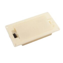 Dual 2xAA Panel Type Battery Holder with Cover and Switch - White