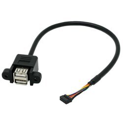 Dual USB 2.0 Female - 9-Pin Header Motherboard Extension Cable - 50cm - 2