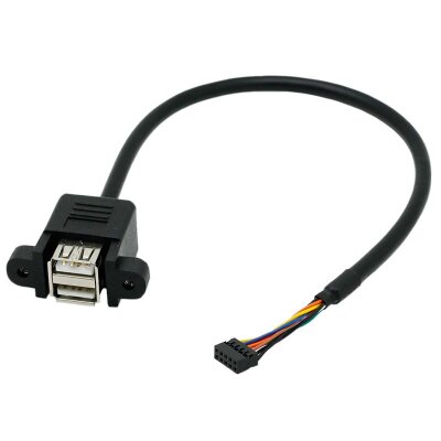 Dual USB 2.0 Female - 9-Pin Header Motherboard Extension Cable - 50cm - 2