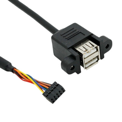 Dual USB 2.0 Female - 9-Pin Header Motherboard Extension Cable - 50cm - 1