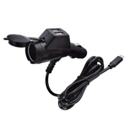 Dual USB 5V 3.6A Car Cigarette Lighter Socket with Micro USB Output - 1.5m Cable