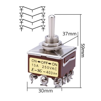 E-SG-403 ON-OFF-ON 12-Pin Toggle Switch - 2