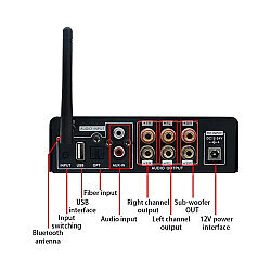 E580 BT 5.0 2x100W + 100W 2.1 Channel Bluetooth Amplifier Module - 3
