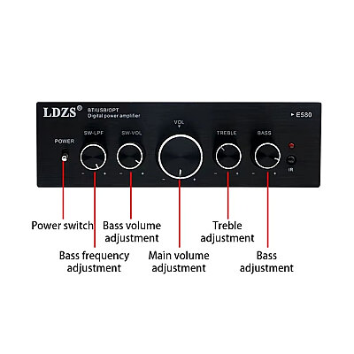 E580 BT 5.0 2x100W + 100W 2.1 Kanal Bluetooth Amfi Modülü - 2