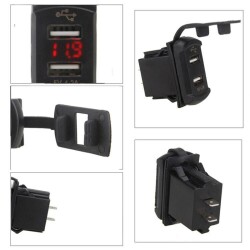 Ekranlı 5V 2.1A Çift Çıkışlı USB Şarj Modülü Yeşil - 4