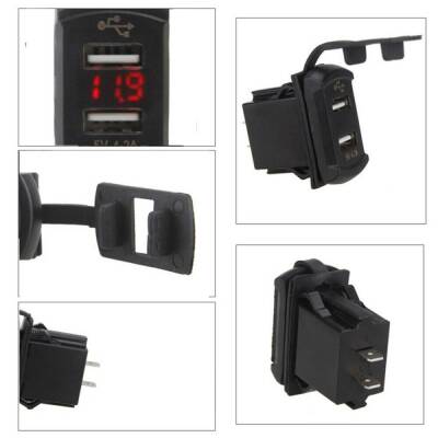 Ekranlı 5V 2.1A Çift Çıkışlı USB Şarj Modülü Yeşil - 4