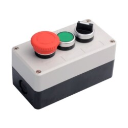 Emergency Stop - Latch Switch and Single Green Push Button Box