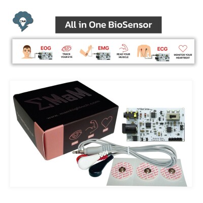 EMG EOG ECG Sensor Card (Muscular Eye and Heart Signals Detection) - 5