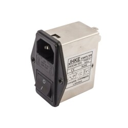 EMI Filter 6A Switched Male Power Socket - With Fuse Holder