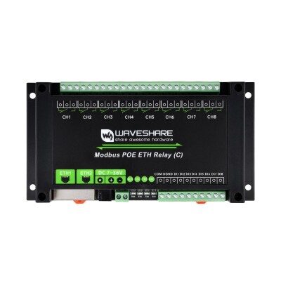 Endüstriyel 8 Kanallı Modbus RTU Ethernet Röle Modülü (C) - PoE Ethernet Port - 2