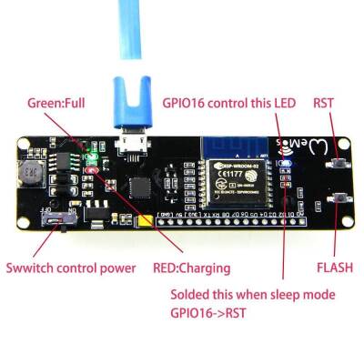 ESP Wroom 02 Wifi Geliştirme Kartı 18650 Pil Yuvalı - 2