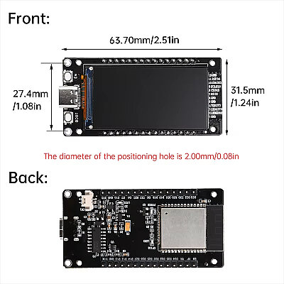 ESP32 1.9 Inch Ekranlı WiFi+BLE Geliştirme Kartı - 3