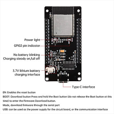 ESP32 1.9 Inch Ekranlı WiFi+BLE Geliştirme Kartı - 4