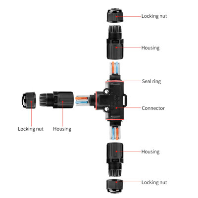 EW-P20T-2P T-Type 2-Pin Waterproof Connector - 4