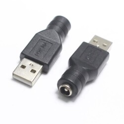 Female 5.5mm x 2.5mm to Male Usb A 2.0 Converter