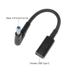 Female Type C to Male 4.5x0.6mm HP Converter Cable Type-C to 4506HP