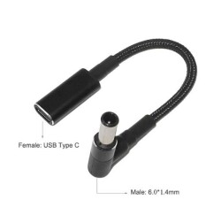 Female Type C to Male 6.0x1.4mm Jack Converter Cable Type-C to 6014