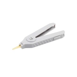 Gold Plated Large Test Clip - Gray Crocodile