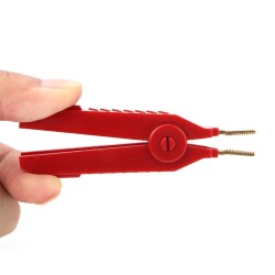 Gold Plated Large Test Clip - Red Crocodile