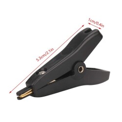 Gold Plated Small Test Clip - Black Crocodile