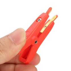 Gold Plated Small Test Clip - Red Crocodile