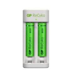 GP 2 Pack 800mAh AAA Rechargeable Battery + USB Charger - 2