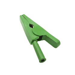 Green Battery Clip Crocodile - Banana Socket Input