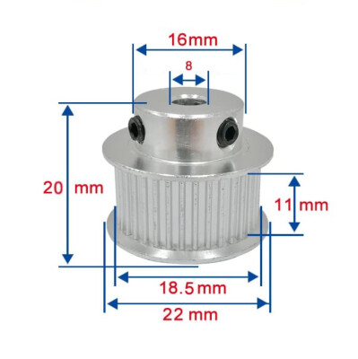 GT2 30 Tooth 8mm Pulley - Compatible with 10mm Belt - 2