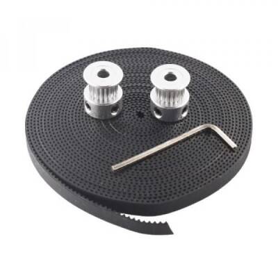 GT2 Belt - Pulley Set - 2 meters Belt and 2 Pulleys - 1