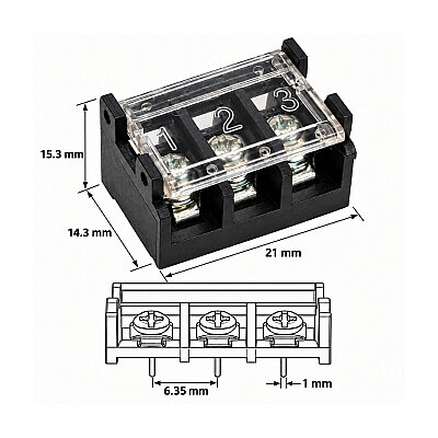 HB-635 3-Pin 6.35mm Bariyer Klemens - 4