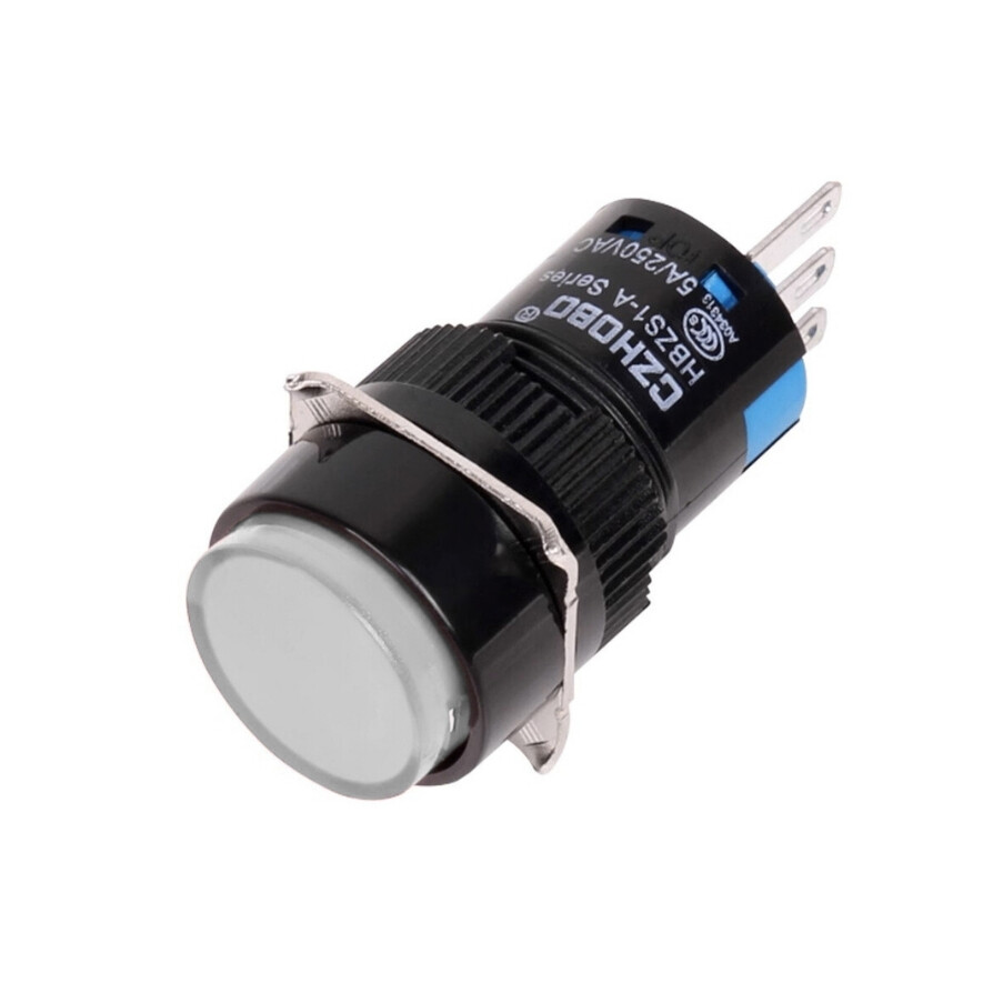 HBZS1-A AY-11Z 16mm Anahtarlı Buton - Beyaz