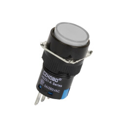 HBZS1-A AY-11Z 16mm Anahtarlı Buton - Beyaz - 2
