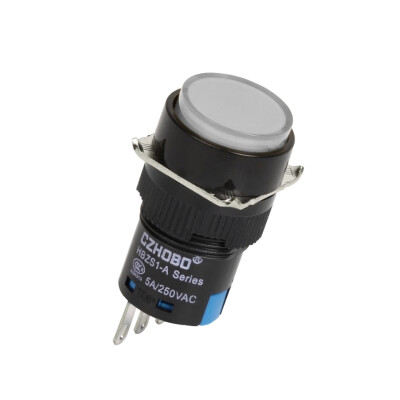 HBZS1-A AY-11Z 16mm Anahtarlı Buton - Beyaz - 2